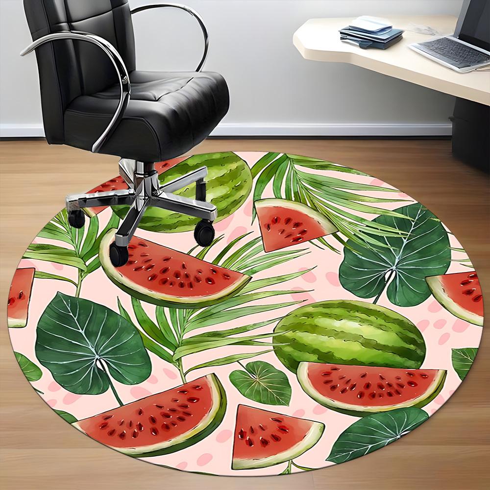 1pc Watermelon slices Chair Carpet for Office, Soft, Non-Slip Polyester Mat, Office, Entryway, Living Room, Bedroom, yy251207246