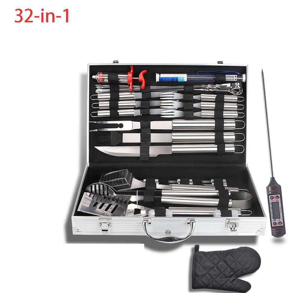 BBQ Grilling Accessories, Stainless Steel Grill Set with Aluminum Case, Grilling Gifts for Men Dad, Grill Tools for Outdoor Grill
