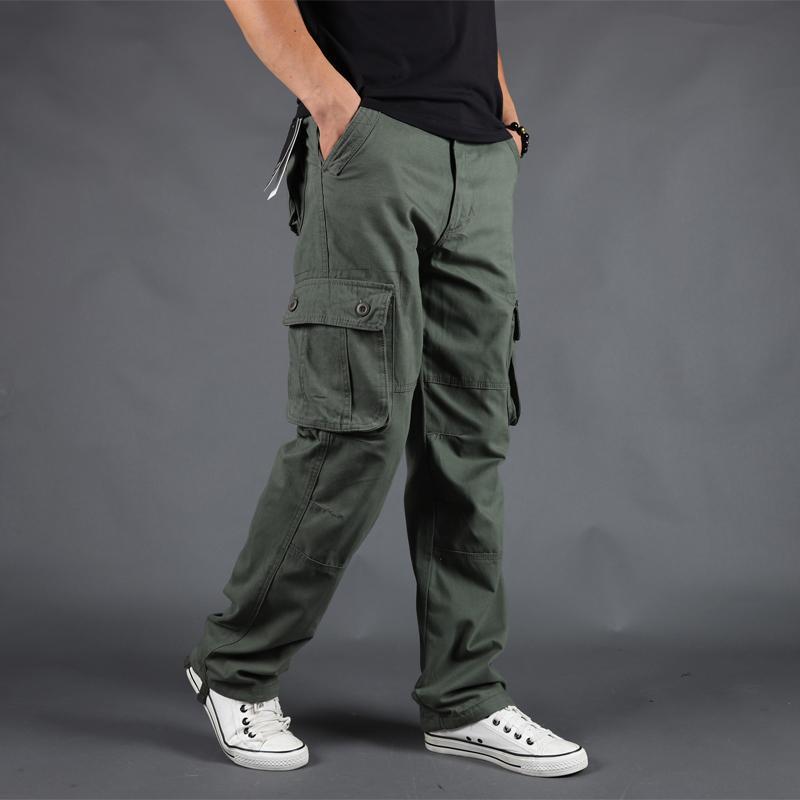 Men's Casual Spring Loose-Fit Outdoor Long Pants - Straight Fit, Large Sizes Available