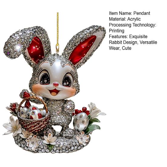 1/3 шт. Подвеска в виде пасхального кролика 2D плоский акриловый брелок милый кролик форма автомобиль