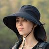 Solid Color Wide Brim Sun Hat with Neck Cover Korean Style Fisherman Hat Adjustable Neck Protection Women Bucket Hat