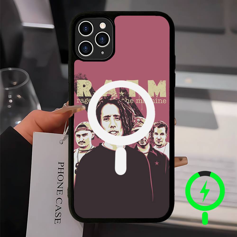 Рэп-метал группа Rage Against The Machine Для чехла Magsafe Для IPhone 17 16 Pro Max 15 14 Plus 13 12 11 Беспроводная зарядка Телефон