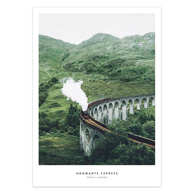 Скандинавский пейзаж, горный лес, зеленая природа, скандинавский пейзаж, картина, постер, настенное художественное украшение с принтом