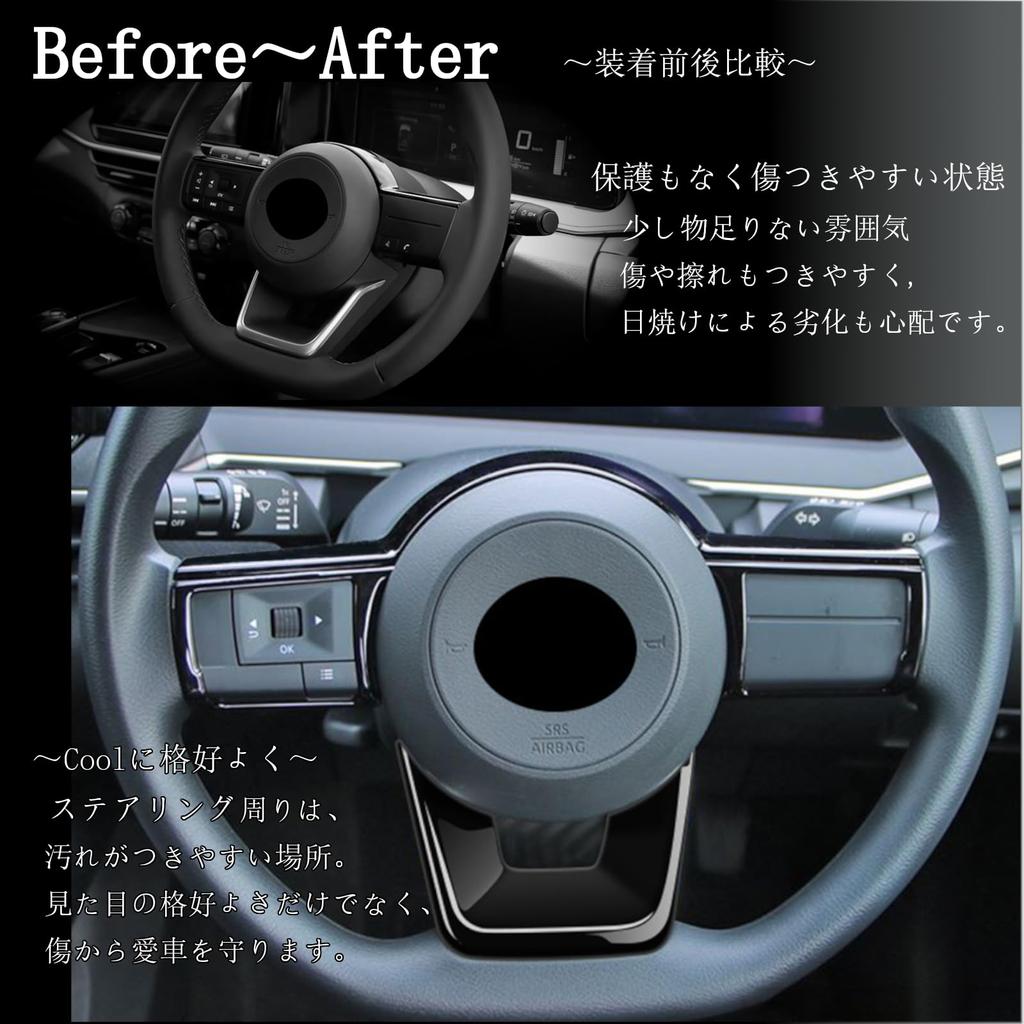 Flatland Note E13 Aura FE13 Аксессуары для интерьера Набор кастомных деталей Панель рулевого колеса и панели переключателей дверей e-power (Фортепианный черный)