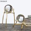 Pure Copper Crystal Ball Ornaments European Style  Home Decor Office Desktop Decoration Creative Home Wine Cabinet Accessories