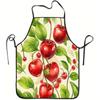 1pc, Cherry Fruit Print Apron with Cherry Pit/Seed Pattern - Adjustable Waistband, Durable and Easy To Clean, Suitable for Kitchen Cooking, Gardening,