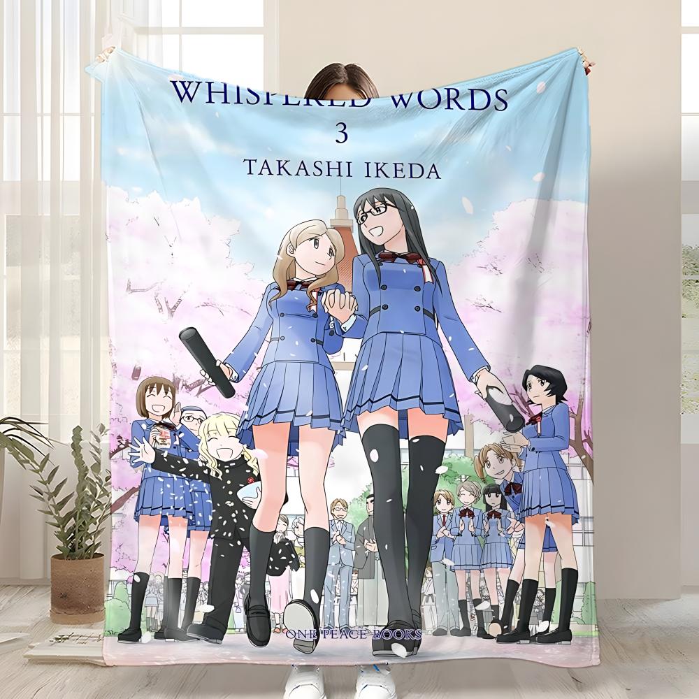 Anime Whispered Words Throw Kid-Friendly Flannel Throw Blanket Soft Warm Anti-Static Washable All Season
