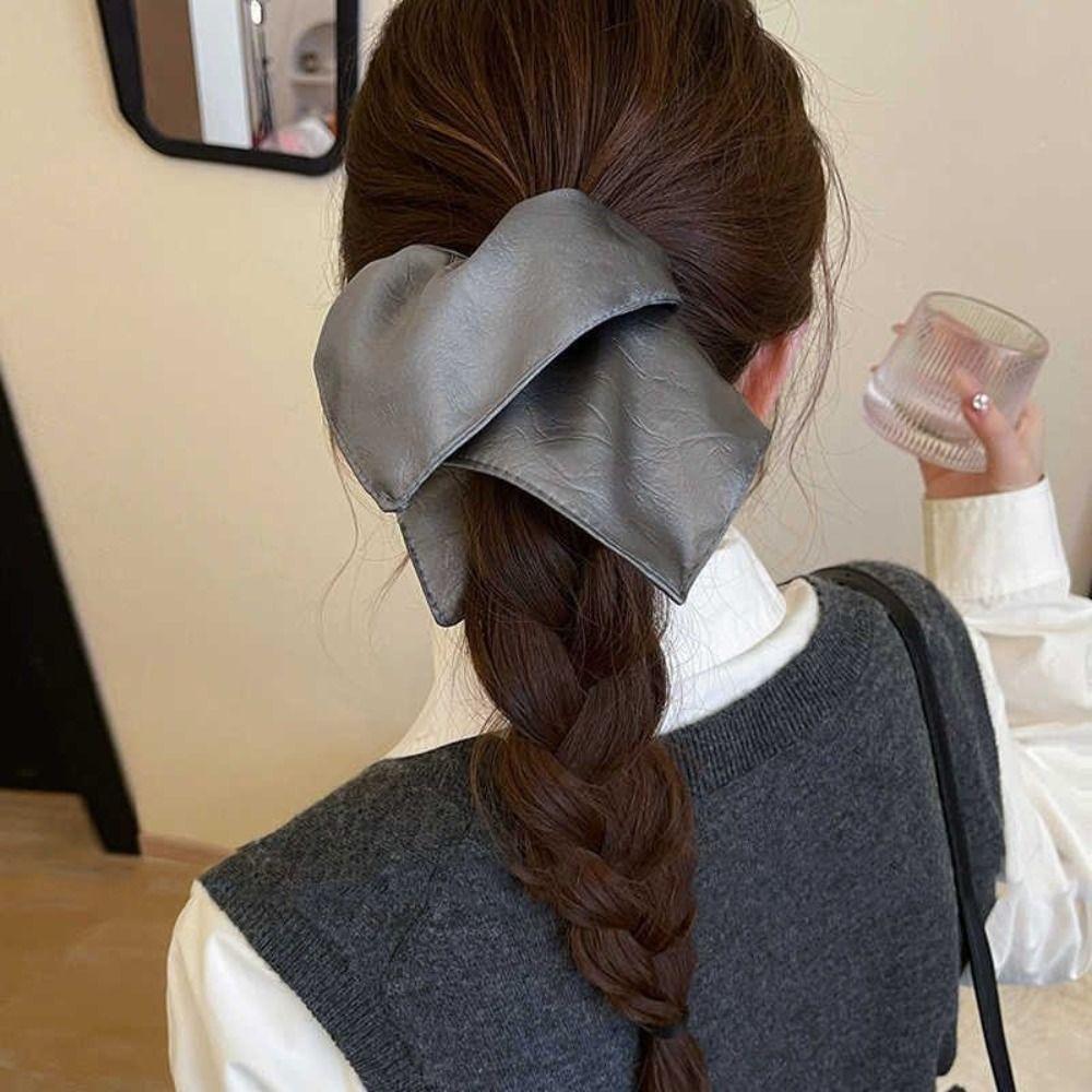 High-end Leather Square Scrunchies Vintage Gentle Hair Ties Hair Rope Women Girls Accessories