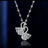 Double Swan Necklace Women's Light Luxury Ins Niche Full Diamond Zircon New Pendant Collarbone Chain Jewelry