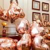 10, 18-дюймовые воздушные шары из алюминиевой фольги в форме сердца цвета розового золота, подходят для дней рождения, Дня святого Валентина, свадеб и помолвок
