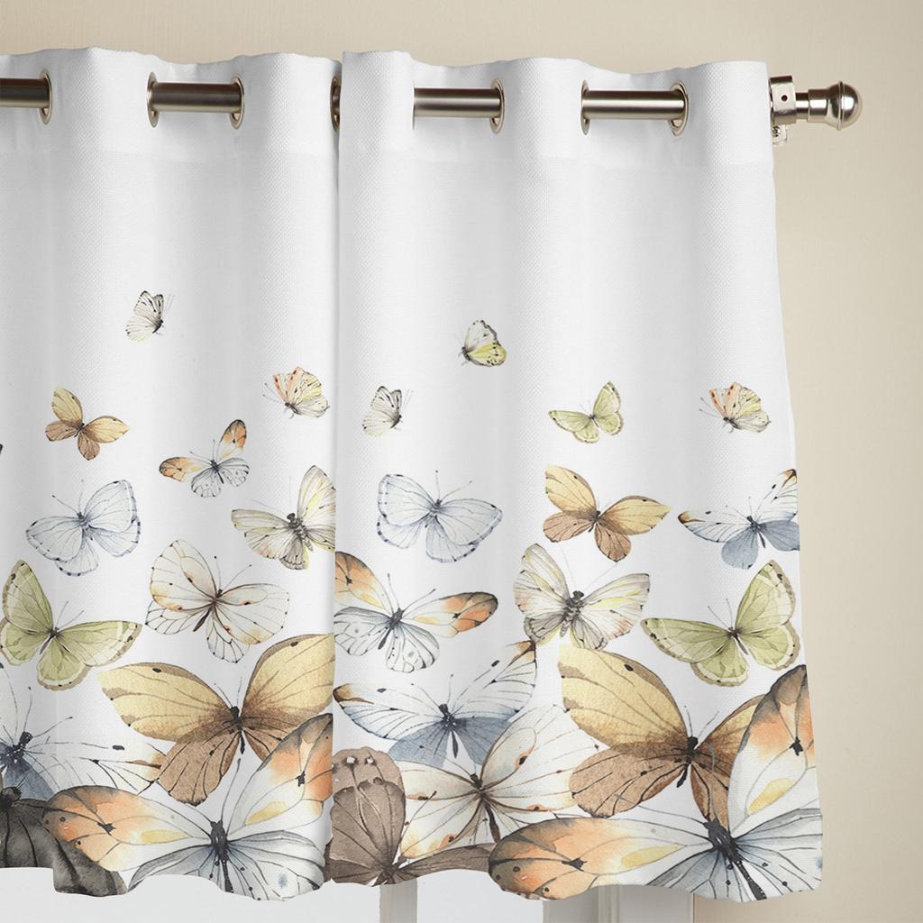 Пасторальные градиентные шторы с бабочками для спальни, гостиной, оконные шторы, жалюзи, кухня, домашний декор, шторы