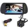 7-Inch Rearview Mirror Monitor with Short License Plate & 7 Infrared Lights - Wireless Reversing Camera