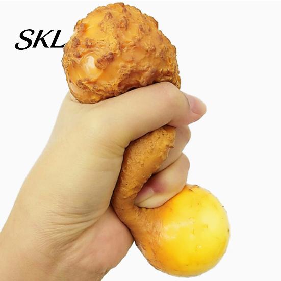 Food Simulation Toy Fried Chicken Leg Squeeze Toy, Soft Slow Rebound Stress Reliever Glue Fidget for Adults And Kids, Realistic Texture Decompression