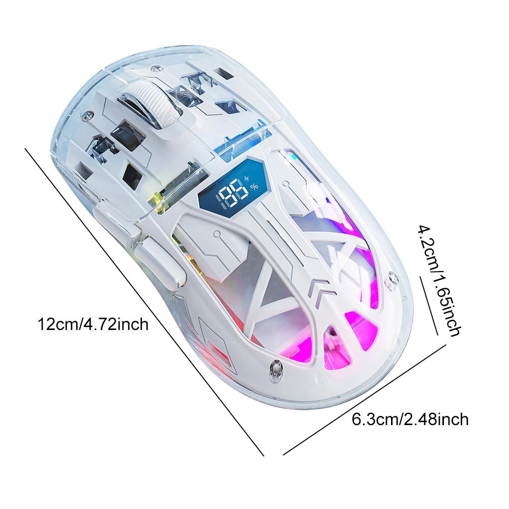 Мышь, совместимая с Bluetooth, 2,4 ГГц + BT5.0, Беспроводная игровая мышь, Двухрежимное подключение к нескольким устройствам, 5 уровней DPI для игр и киберспорта