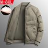 Winter Warm Bomber Jackets for Men Quilted Casual Lightweight Windproof Coat With Pockets Stand Collar Work Jacket Men's Thick Thermal Cargo Jacket