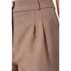 Brown Wide Leg Pleated Woven Trousers Twoaw22pl0475