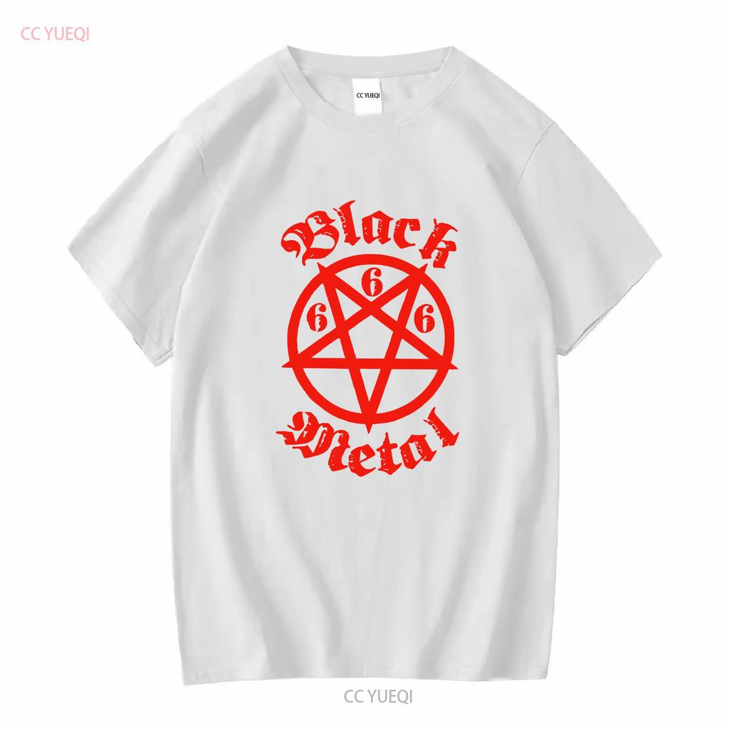 Красная Черная Металлическая 666 Пентаграмма Футболка Средняя Новая Эксклюзивная Oop Длинный Рукав Винтажная Стиранная Стильная Мягкая Дышащая Унисекс Повседневная