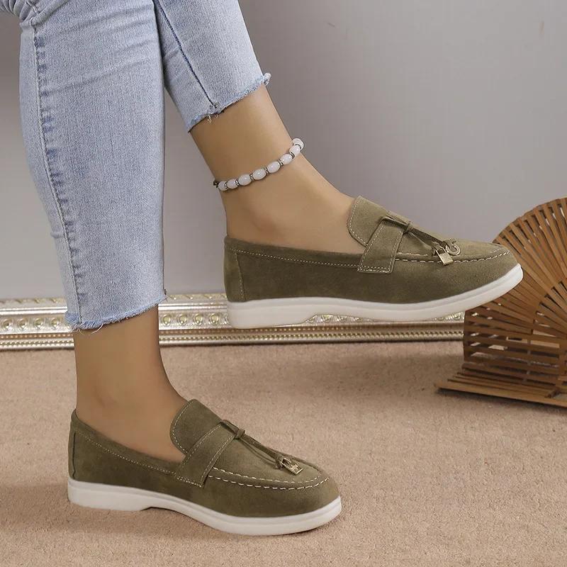 Повседневная женская обувь на плоской подошве больших размеров 43, новая удобная рабочая женская обувь, дышащие лоферы, Zapatos De Mujer, 2024