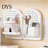 Wall Mounted Pegboard Organizer Perforated Board Storage Rack, Foldable Plastic Organizer, No Peg for Office Drilling Shelf Home Desk And Rack