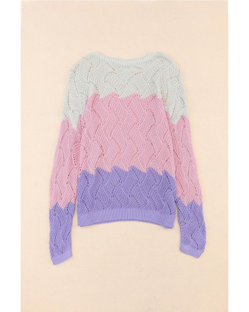 Azura Exchange Вязаный свитер с цветными блоками