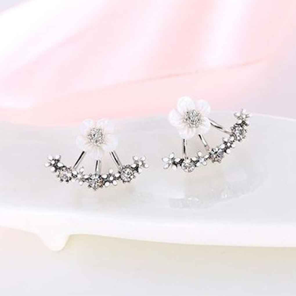 1 Pair Women Ear Studs Party Wedding Flower Earrings Exquisite Delicate Jewelry Dress Up Decoration Friendship Gift