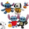 Soft Short Plush Snoopy Halloween Pumpkin Doll With Skull And Stitch Design