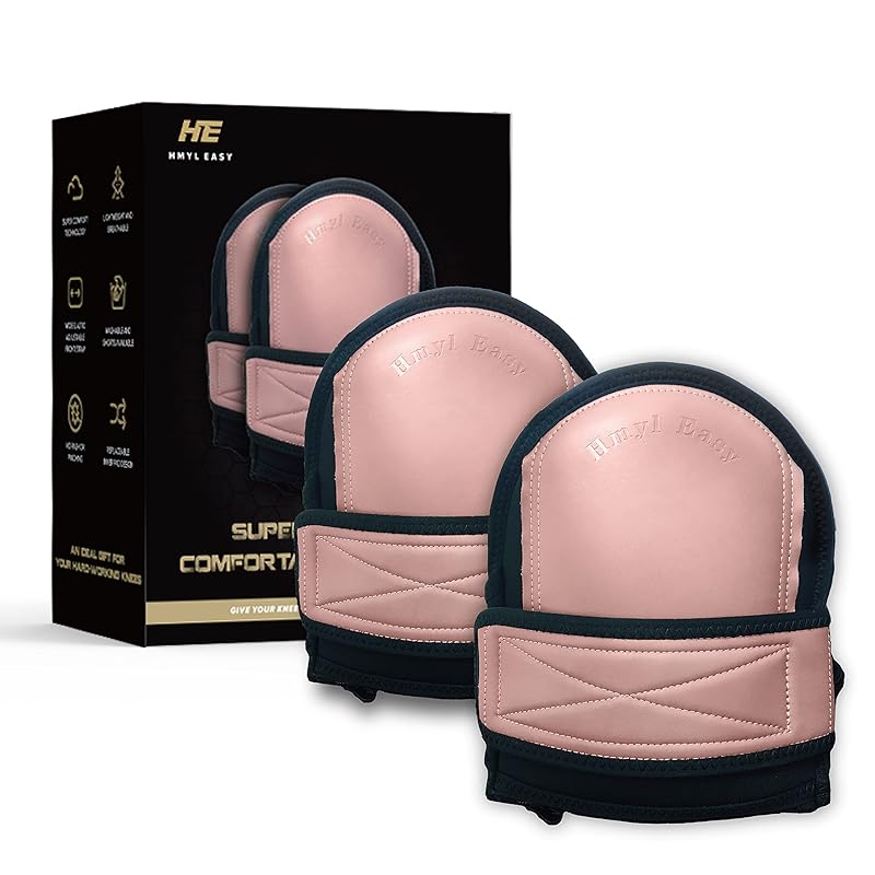 Super Soft Knee Pads for Work, Replaceable Inner Cushion Design, Leather Knee Pads for Construction, Flooring , Gardening, Cleaning, and Garage,