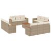 VidaXL Salon de Jardin avec Coussins 13 pcs, Canapés de Terrasse, Ensemble de Meubles de Patio, Mobilier d'Extérieur, Beige 3258243