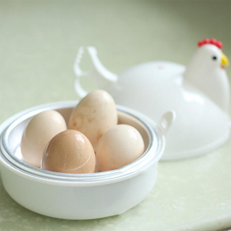 Kitchen Eggs Steamer Chicken Shaped Microwave 4 Egg Boiler Cooker Portable Kitchen Cooking Appliances Steamer Home Egg Poachers