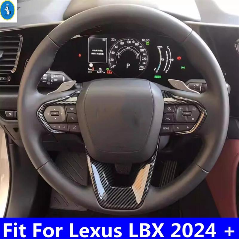 Car Interior Carbon Fiber Steering Wheel Gear Shift Paddles Cover Sticker Trim Fit For Lexus LBX 2024 2025 2026 Accessories