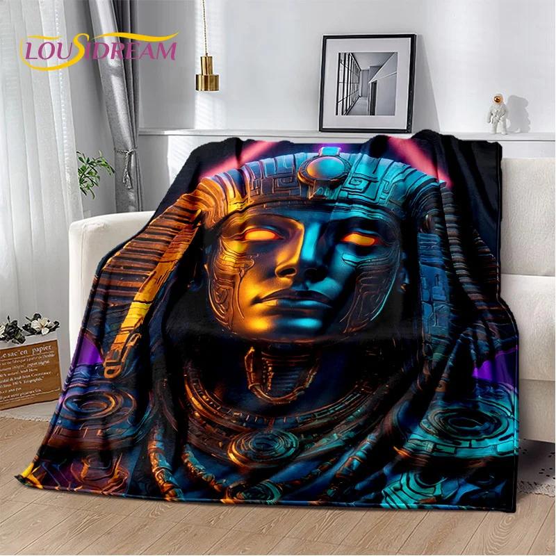 2025 Ancient Egypt Death Anubis Pharaoh Horus Mythology Soft Blanket,Soft Throw Blanket for Home Bedroom Bed Sofa Cover Child