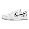 Nike Большой ОЛЕНЬ Морская Эра Кожаные Устойчивые к истиранию Нескользящие Низкие Скейтбордические Туфли Мужские Белый Серый 355152-106(Команда84-)