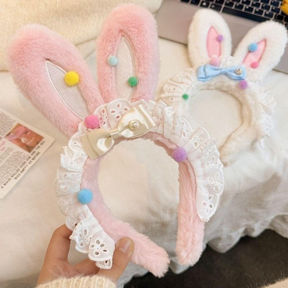 Нескользящая повязка на голову Клубничные кроличьи ушки Пучок для волос Милые аксессуары для волос Универсальная