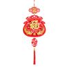 Red Chinese Lucky Character Pendants Flocking Spring Festival Hanging Decoration  Party Supplies