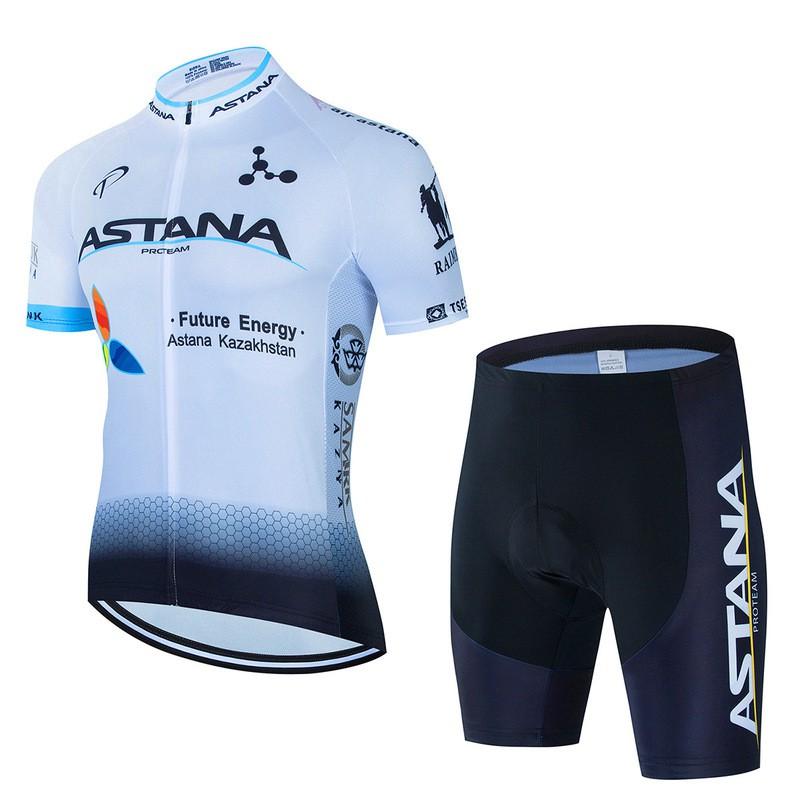 Mens ASTANA Cycling Jersey Short Sleeve Quick Dry Breathable Mountain Road Bike Apparel