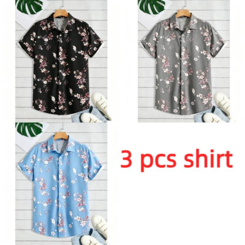 Multiple Colors Available Flower Printing Shirt Summer Hawaiian Beach Vacation Clothing Men's Fashion Street Style Shirt Daily Men's and Women's Shirt