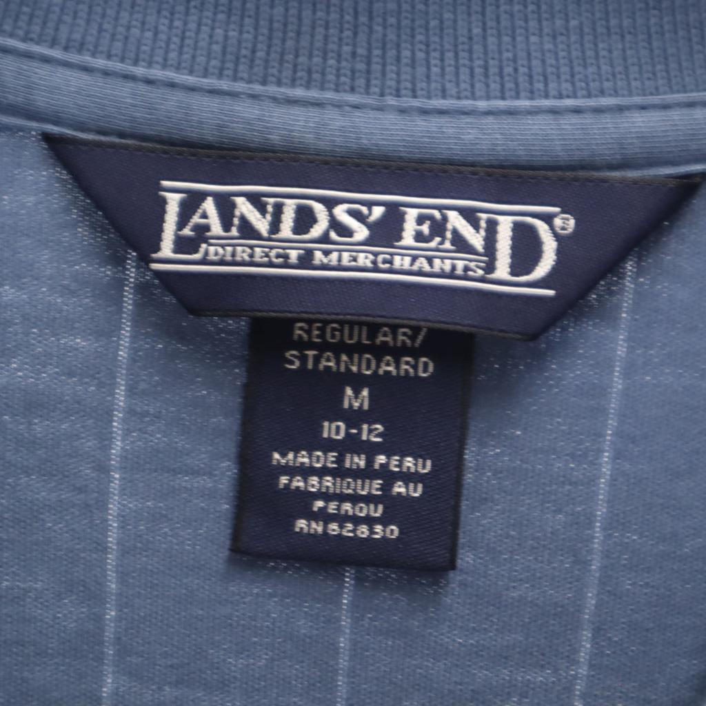 LANDS' END Рубашка поло с длинным рукавом M синяя Женская Б/У
