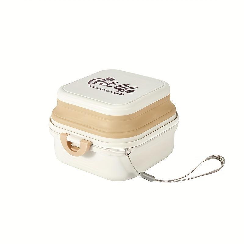 Складные двойные миски для домашних животных 2-в-1 — герметичные, портативные, кормушка для домашних животных и поилка для воды — дорожные миски для собак с крышкой для путешествий и прогулок на свежем воздухе