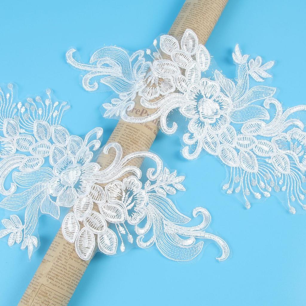 Car Bone Pair Flower Princess Dress Patch Pair Flower Bridal Headdress Veil Jewelry Headband Material Pair Flower Lace