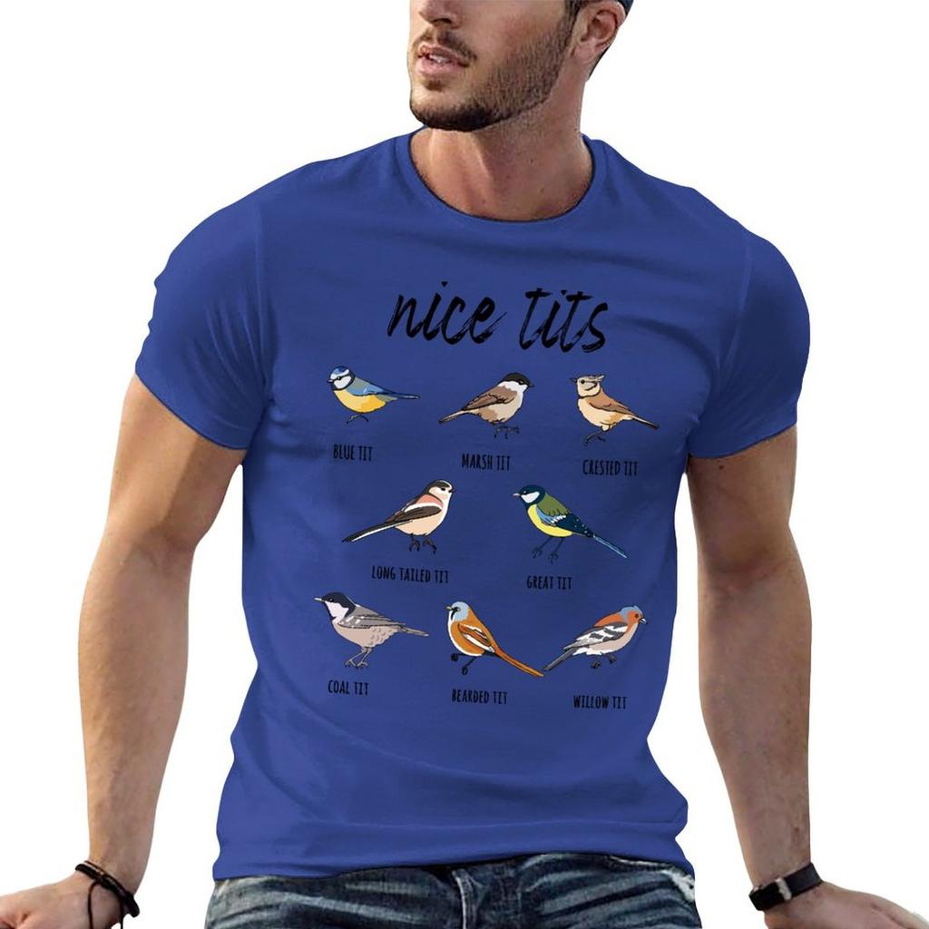 Nice Tits Funny Bird Watching T-Shirt oversizeds shirts graphic men clothes