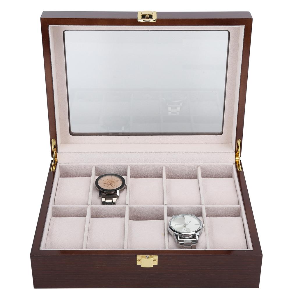 Органайзер для часов Dislpay Delicate Wood 10 Grids Роскошный футляр для хранения ювелирных изделий