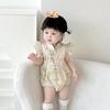 2025 Summer Newborn Girl Hanfu Romper: Chinese Style Onesie for Baby's First Birthday