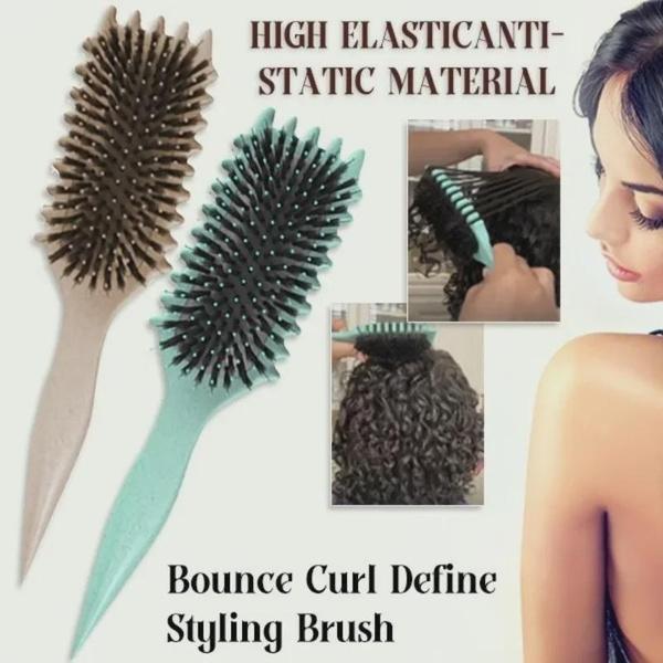 1pc Nylon Bristle Curl Defining Styling Brush for Dry Hair, Anti-frizz Detangling Hairbrush for Men and Women, Enhances Curl Definition and Separation