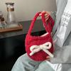 Plush Bow Shoulder Messenger Bag New Versatile Casual Fashion Shoulder Bag