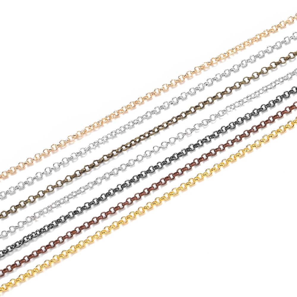 2/5m 2 2.5 5.8mm Gold Plated Necklace Punk O Long Chain Open Link Chains For DIY Jewelry Making Findings Supplies Handmade