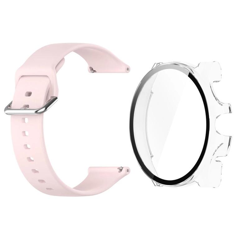 24mm Silicone Sport Watchband and PC Case Cover for TicWatch Pro 5 Wristband Replacement  Quickfit Silicone Watch Strap