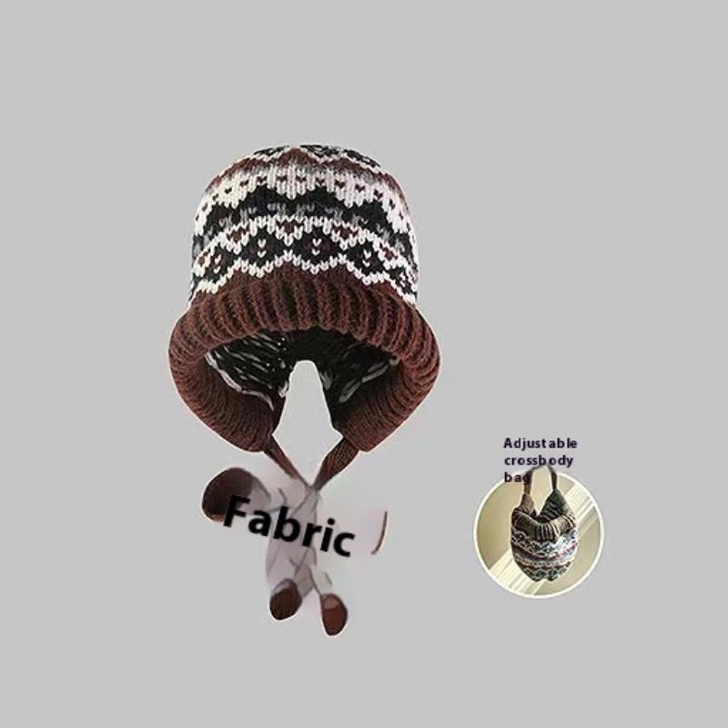 Корейский шарф-капюшон, шапка-балаклава, защита ушей, теплые шапки-бомберы, женские ретро-шапки с завязками и бантами, зимние аксессуары, вязаная шапка-закон