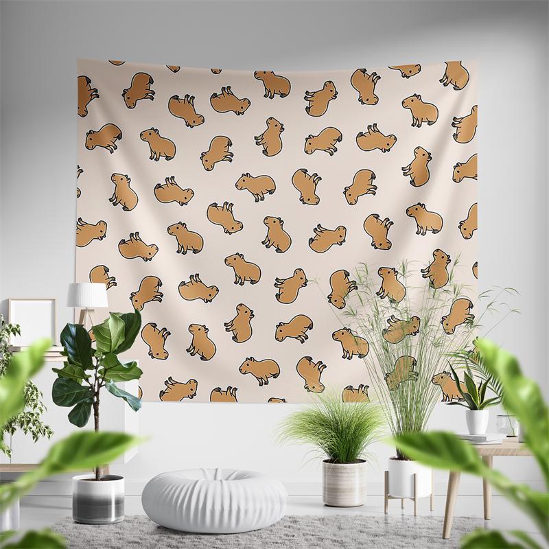 Aertemisi Capybara Tapestry Wall Hanging Art for Bedroom Living Room College Dorm Party Backdrop Home Decoration