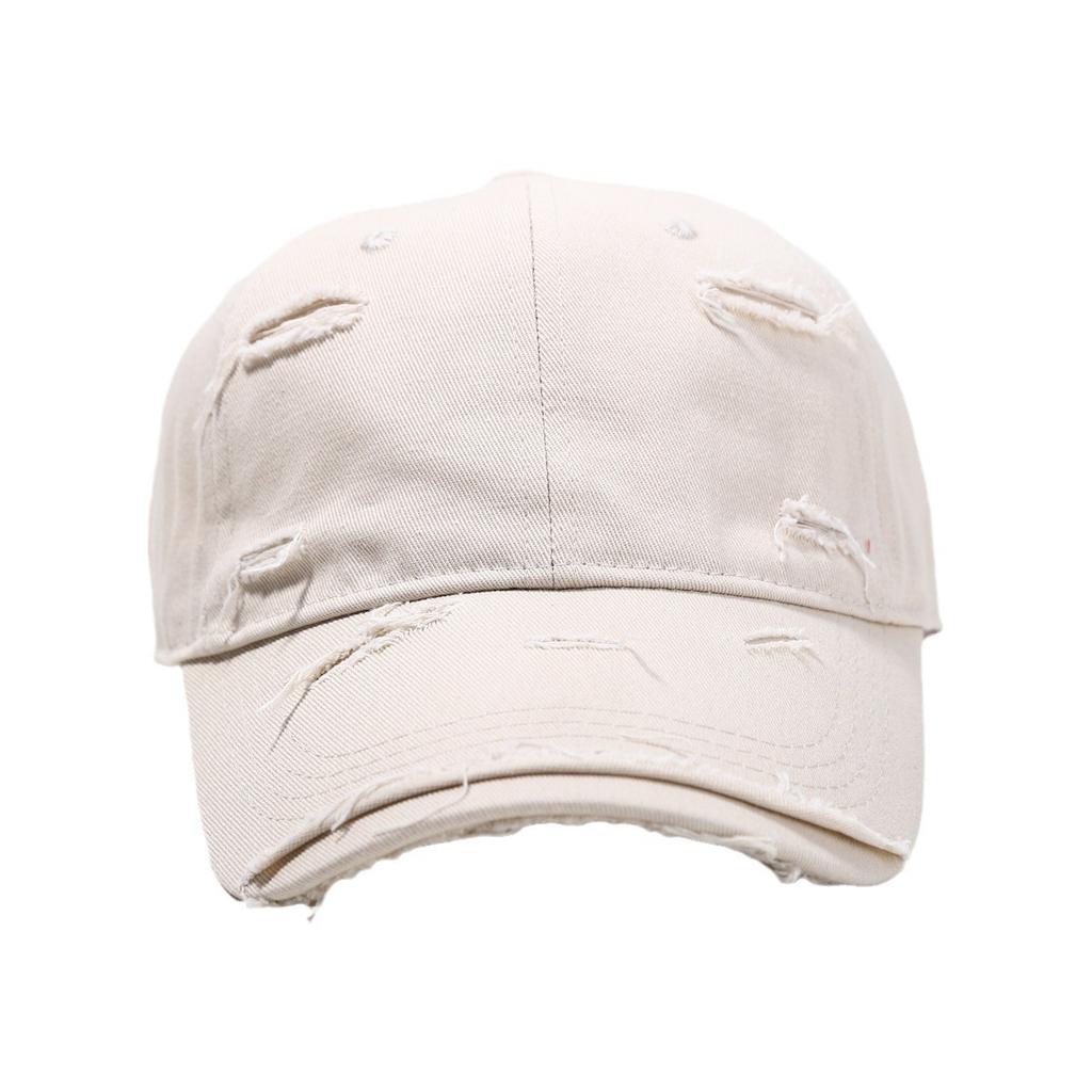 Baseball Cap Women's New Spring and Summer Versatile Soft Top Hip Hop Baseball Cap Outdoor Student Retro Personality Ripped Sun Hat