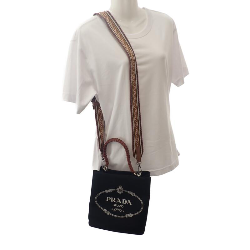 Prada 1BA212_2DID_F0B7K_V_POO Handbag black/Brown Canvas/leather Women
